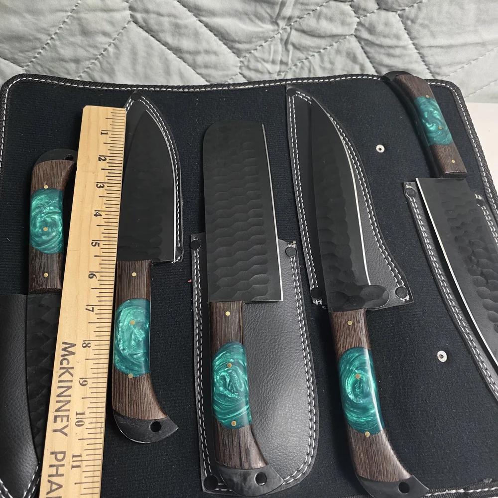 Rust Free Handcrafted J2 Steel Chef Knife Set Wit
Five-piece knife set. Turquois - Picture 5 of 14